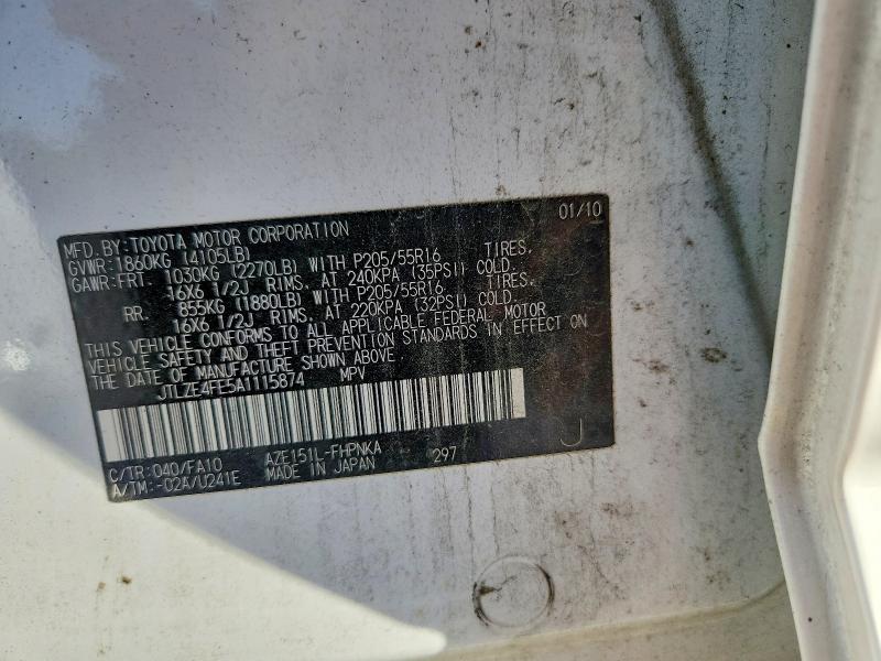 70919916 :رقم المزاد ، JTLZE4FE5A1115874 vin ، 2010 Scion Xb مزاد بيع