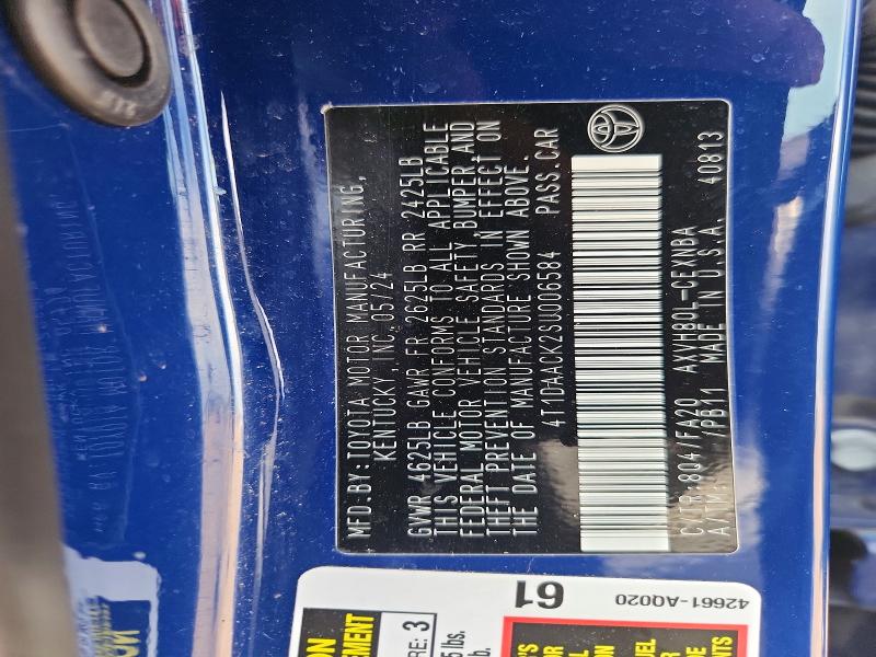 72216256 :رقم المزاد ، 4T1DAACK2SU006584 vin ، 2025 Toyota Camry مزاد بيع