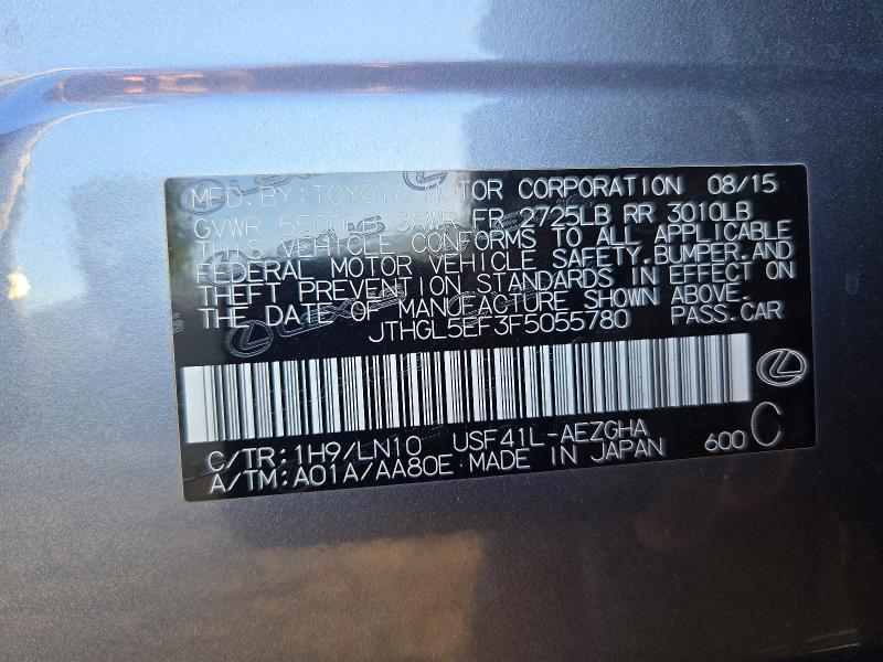 Продажа на аукционе авто 2015 Lexus Ls, vin: JTHGL5EF3F5055780, номер лота: 72597046