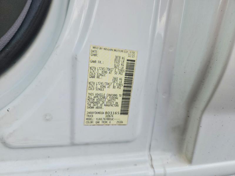 71586936 :رقم المزاد ، 1N6BF0KM0GN803165 vin ، 2016 Nissan Nv مزاد بيع