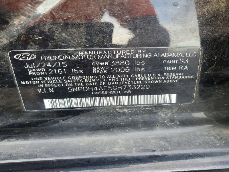 2016 Hyundai Elantra მანქანა იყიდება აუქციონზე, vin: 5NPDH4AE5GH733220, აუქციონის ნომერი: 73853036