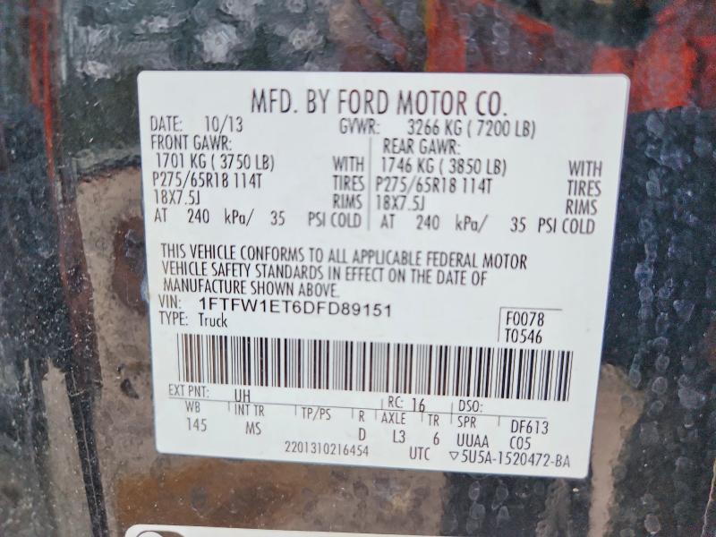Продаж на аукціоні авто 2013 Ford F150, vin: 1FTFW1ET6DFD89151, номер лоту: 71049976