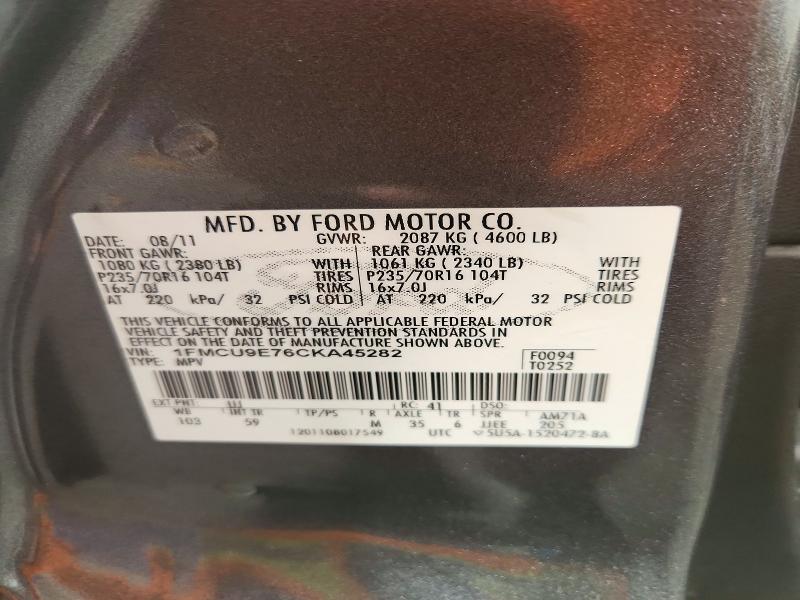 Продаж на аукціоні авто 2012 Ford Escape, vin: 1FMCU9E76CKA45282, номер лоту: 71460406