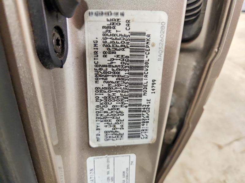Aukcja sprzedaży 2003 Toyota Camry, vin: 4T1BE32K53U133260, numer aukcji: 72049436