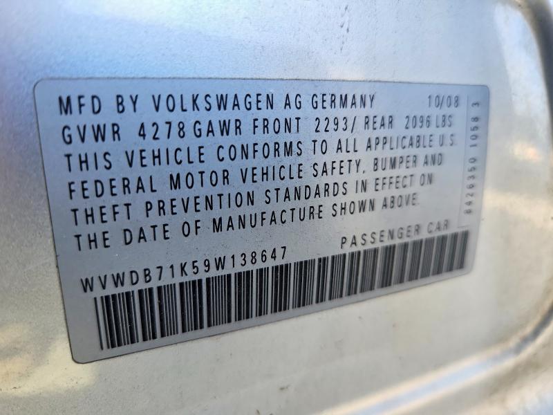 Продажа на аукционе авто 2009 Volkswagen Rabbit, vin: WVWDB71K59W138647, номер лота: 72049346