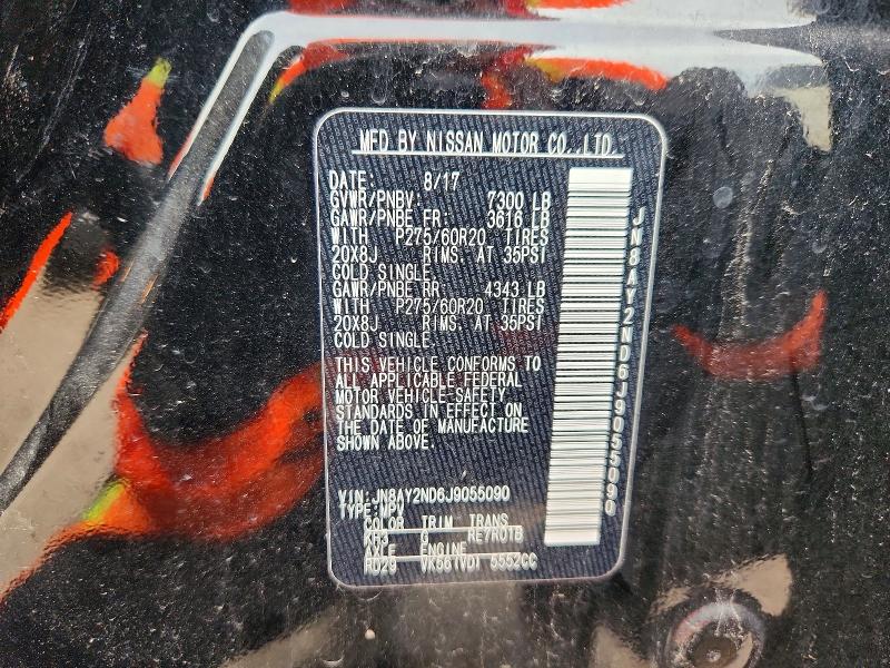 2018 Nissan Armada მანქანა იყიდება აუქციონზე, vin: JN8AY2ND6J9055090, აუქციონის ნომერი: 71565696