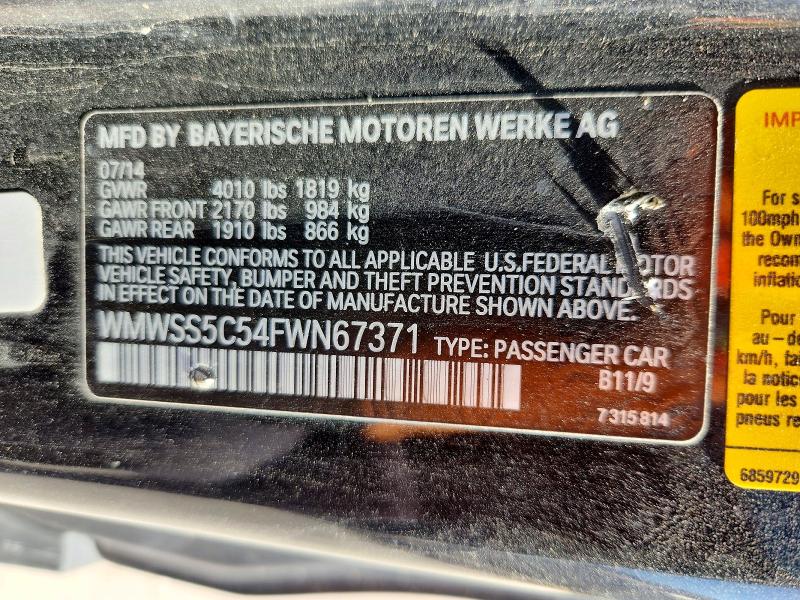 Продаж на аукціоні авто 2015 Mini Cooper, vin: WMWSS5C54FWN67371, номер лоту: 72211826