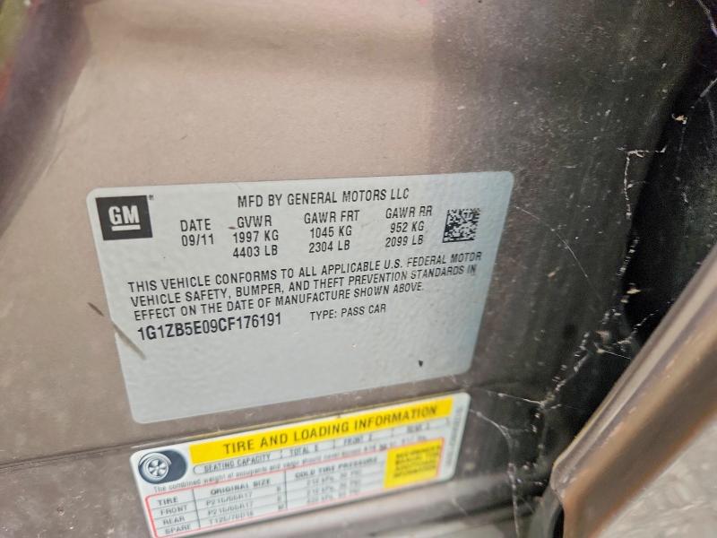 71495596 :رقم المزاد ، 1G1ZB5E09CF176191 vin ، 2012 Chevrolet Malibu مزاد بيع