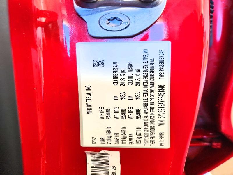 Продажа на аукционе авто 2023 Tesla Model 3, vin: 5YJ3E1EA7PF451346, номер лота: 71582316