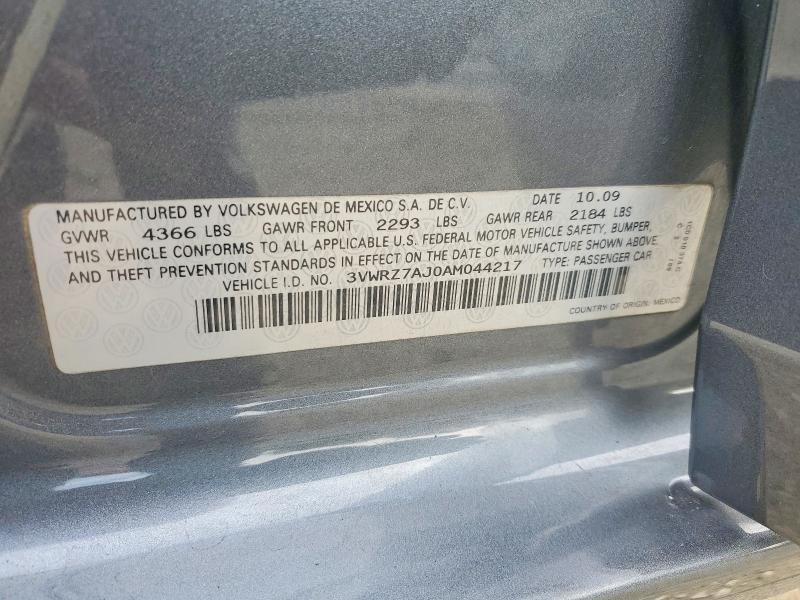 Продаж на аукціоні авто 2010 Volkswagen Jetta, vin: 3VWRZ7AJ0AM044217, номер лоту: 70833766