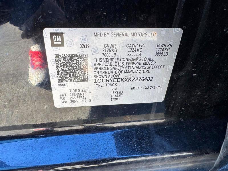 72347156 :رقم المزاد ، 1GCRYEEKXKZ276482 vin ، 2019 Chevrolet Silverado مزاد بيع