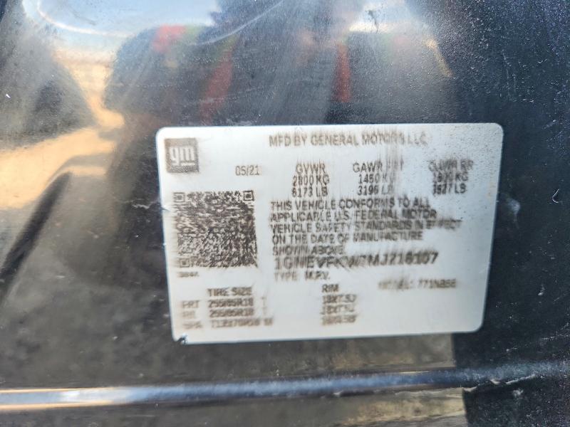 2021 Chevrolet Traverse მანქანა იყიდება აუქციონზე, vin: 1GNEVFKW7MJ216107, აუქციონის ნომერი: 71419786