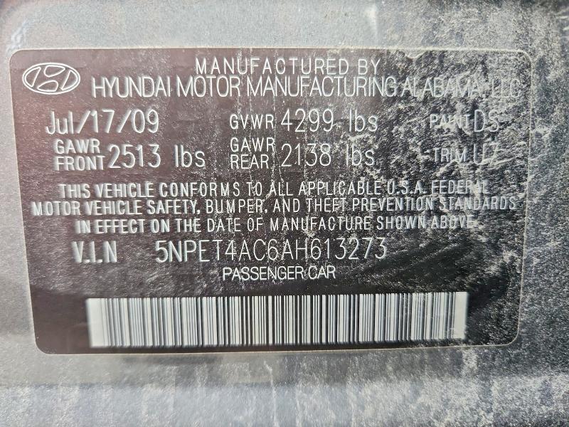 Продаж на аукціоні авто 2010 Hyundai Sonata, vin: 5NPET4AC6AH613273, номер лоту: 71477956