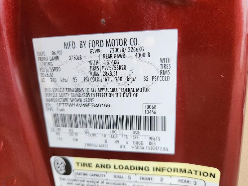 Aukcja sprzedaży 2009 Ford F150, vin: 1FTPW14V49FB40166, numer aukcji: 70883866