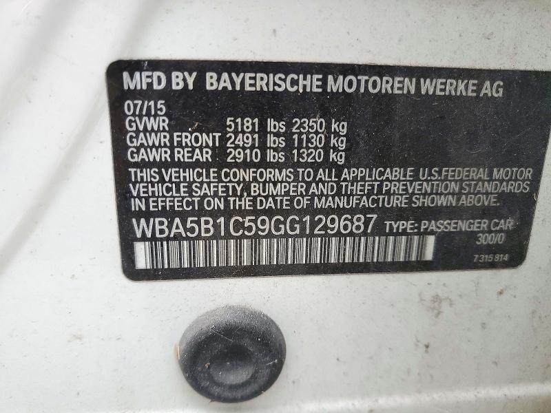 Продажа на аукционе авто 2016 Bmw 535, vin: WBA5B1C59GG129687, номер лота: 72231216
