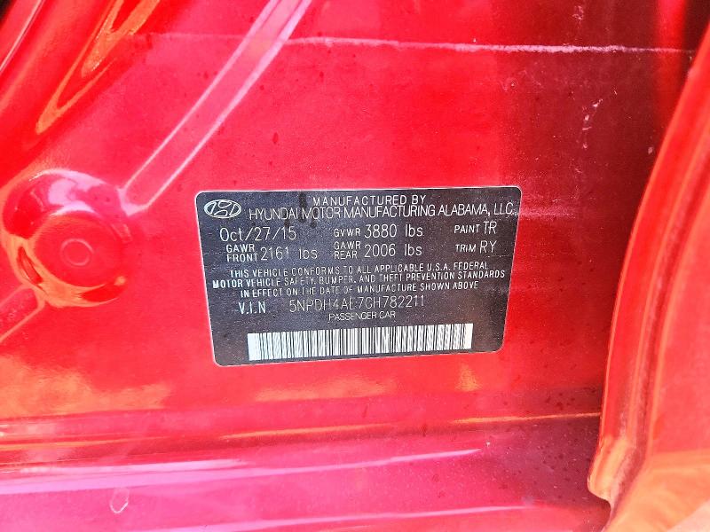 65282736 :رقم المزاد ، 5NPDH4AE7GH782211 vin ، 2016 Hyundai Elantra مزاد بيع