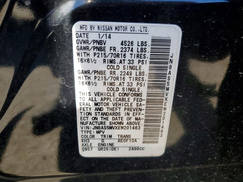 Aukcja sprzedaży 2014 Nissan Rogue Select, vin: JN8AS5MVXEW201463, numer aukcji: 71948256