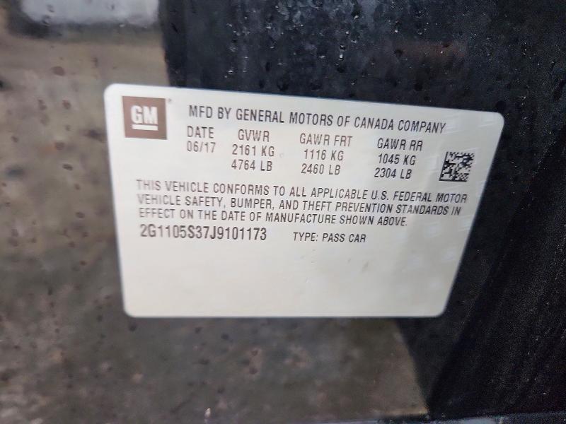 Aukcja sprzedaży 2018 Chevrolet Impala, vin: 2G1105S37J9101173, numer aukcji: 71347686