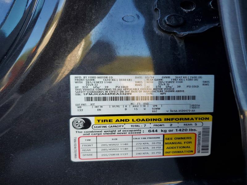 71820756 :رقم المزاد ، 1FMJK2A84REA33299 vin ، 2024 Ford Expedition مزاد بيع