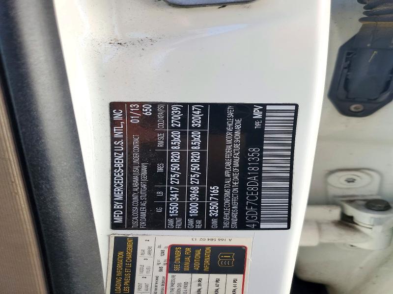 Продажа на аукционе авто 2013 Mercedes-benz Gl, vin: 4JGDF7CE8DA181358, номер лота: 72383066