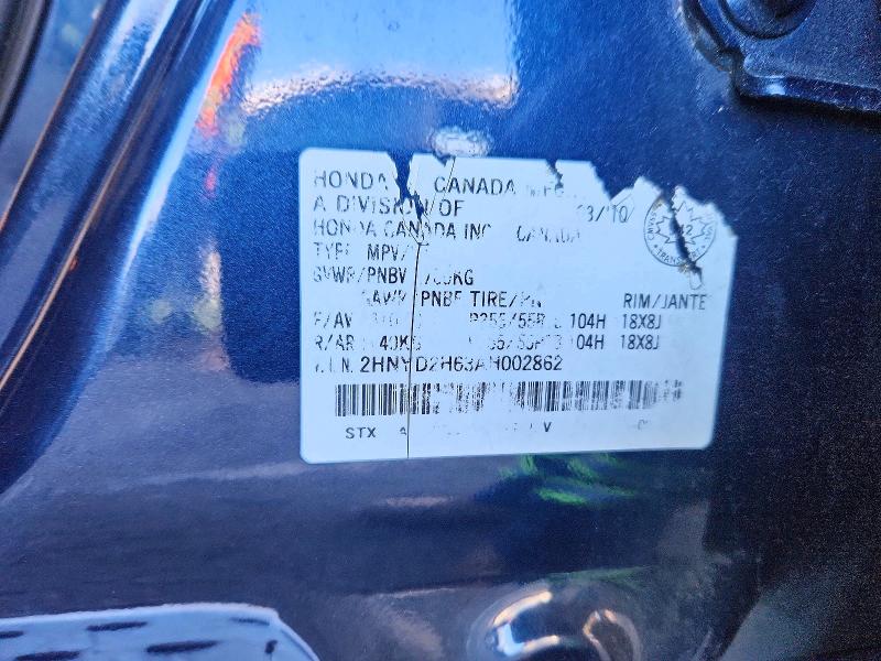 67812936 :رقم المزاد ، 2HNYD2H63AH002862 vin ، 2010 Acura Mdx مزاد بيع