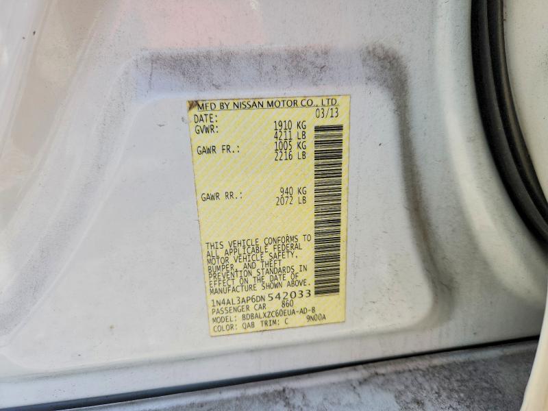 Продажа на аукционе авто 2013 Nissan Altima, vin: 1N4AL3AP6DN542033, номер лота: 71995006