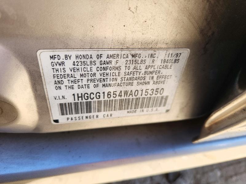 Продажа на аукционе авто 1998 Honda Accord, vin: 1HGCG1654WA015350, номер лота: 71866686