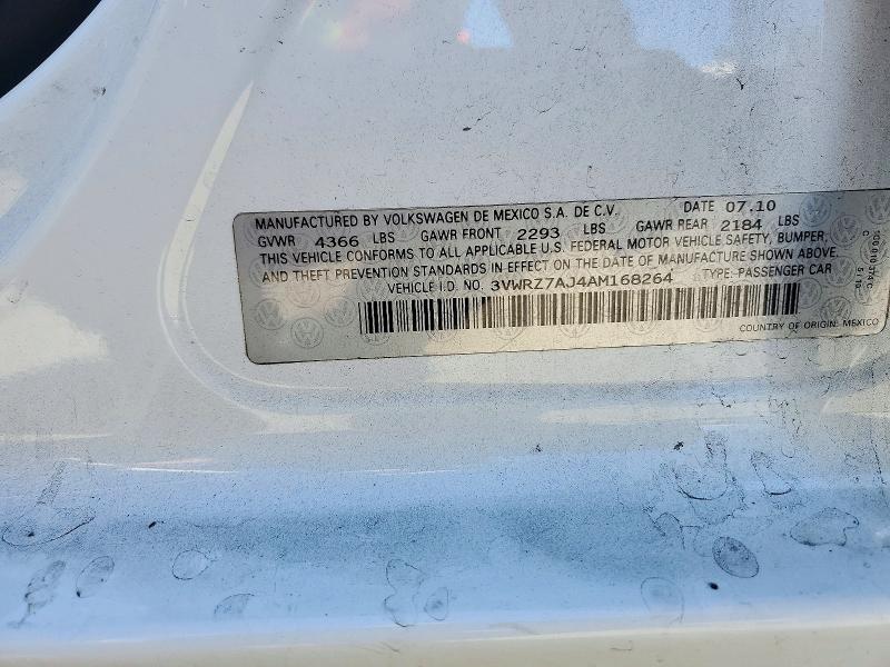 Продаж на аукціоні авто 2010 Volkswagen Jetta, vin: 3VWRZ7AJ4AM168264, номер лоту: 72953646