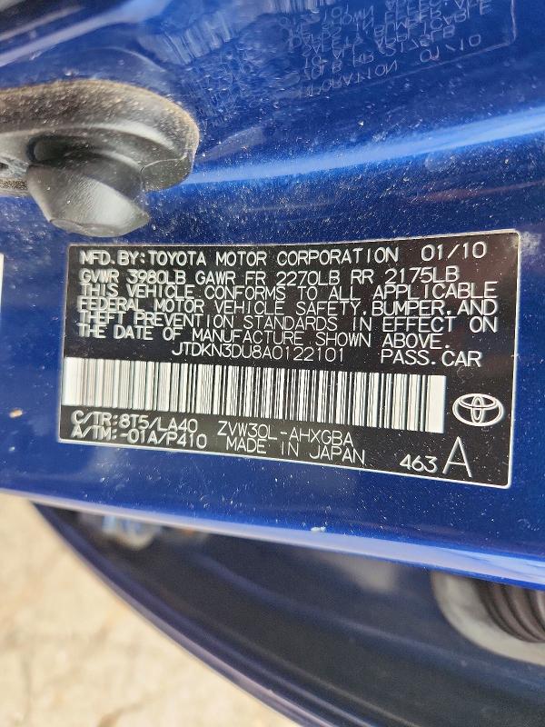 Продажа на аукционе авто 2010 Toyota Prius, vin: JTDKN3DU8A0122101, номер лота: 72888176