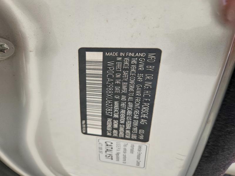 1999 Porsche Boxster მანქანა იყიდება აუქციონზე, vin: WP0CA2988XU627837, აუქციონის ნომერი: 71503106