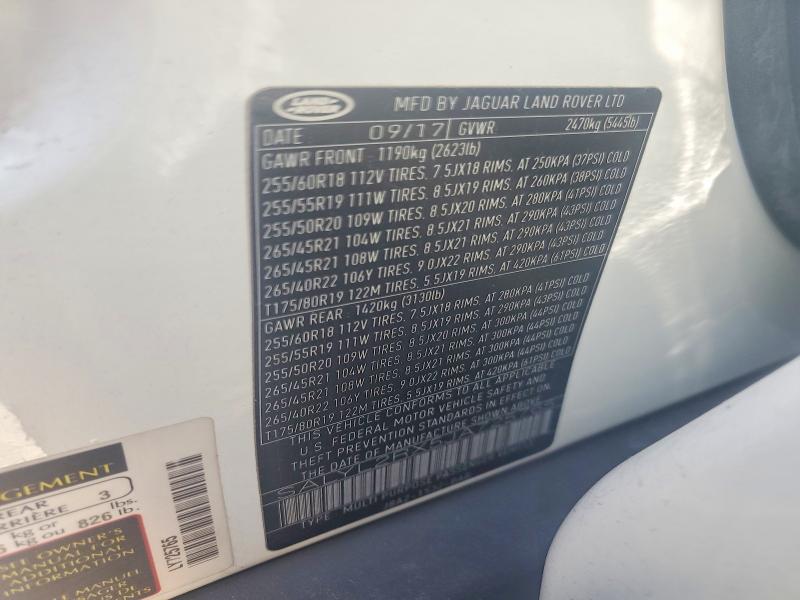71378866 :رقم المزاد ، SALYL2RX5JA725765 vin ، 2018 Land Rover Range Rover Velar مزاد بيع