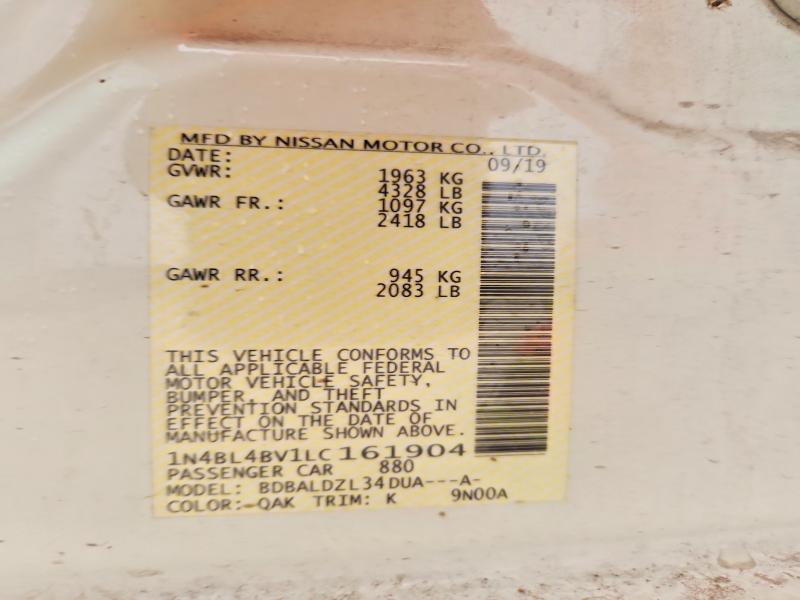 Продажа на аукционе авто 2020 Nissan Altima, vin: 1N4BL4BV1LC161904, номер лота: 71545076