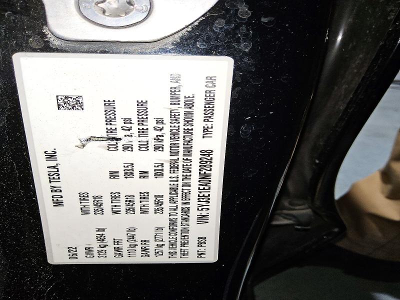 Продажа на аукционе авто 2022 Tesla Model 3, vin: 5YJ3E1EA0NF289248, номер лота: 71308676