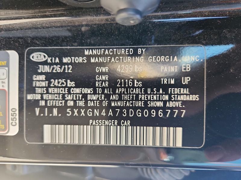 71925526 :رقم المزاد ، 5XXGN4A73DG096777 vin ، 2013 Kia Optima مزاد بيع