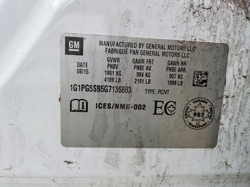 Продажа на аукционе авто 2016 Chevrolet Cruze Limited, vin: 1G1PG5SB5G7136883, номер лота: 69610736