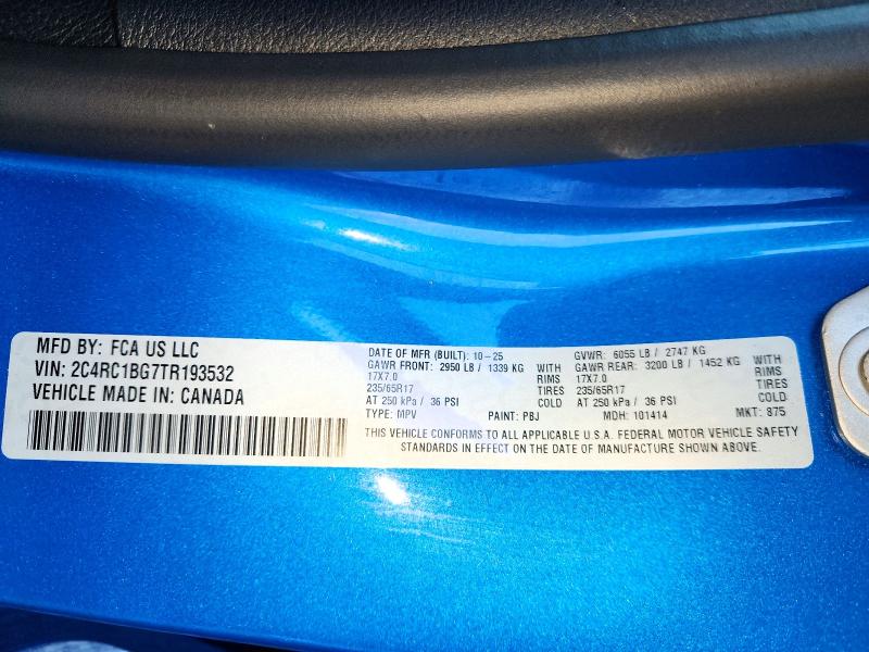 Продаж на аукціоні авто 2026 Chrysler Pacifica, vin: 2C4RC1BG7TR193532, номер лоту: 73113446