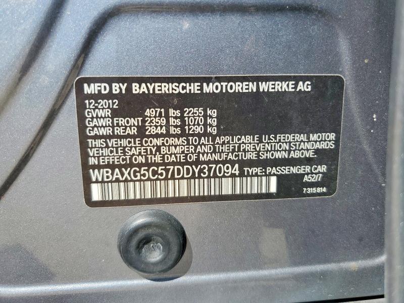 Продажа на аукционе авто 2013 Bmw 528, vin: WBAXG5C57DDY37094, номер лота: 71200966