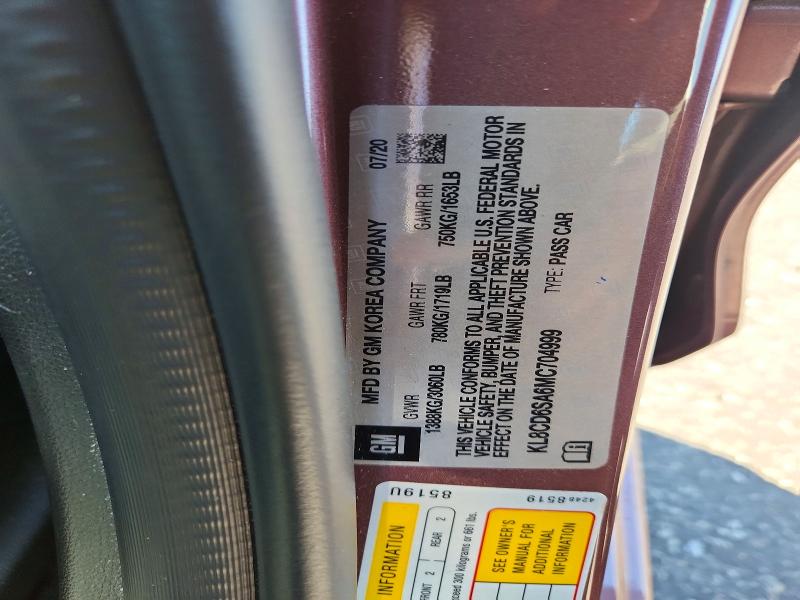 70991966 :رقم المزاد ، KL8CD6SA6MC704999 vin ، 2021 Chevrolet Spark مزاد بيع