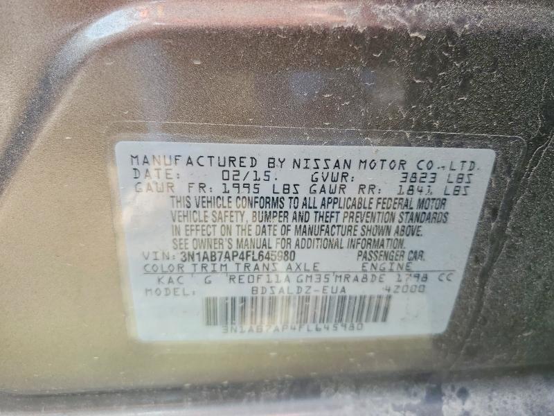 Продаж на аукціоні авто 2015 Nissan Sentra, vin: 3N1AB7AP4FL645980, номер лоту: 70749616