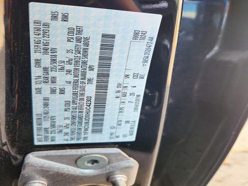 Aukcja sprzedaży 2017 Ford Escape, vin: 1FMCU9JDXHUC42303, numer aukcji: 72042316