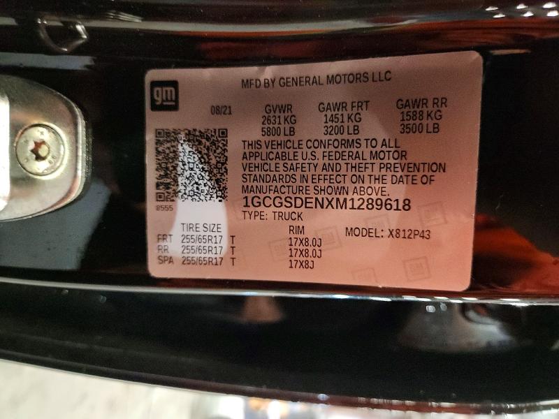 70497386 :رقم المزاد ، 1GCGSDENXM1289618 vin ، 2021 Chevrolet Colorado مزاد بيع