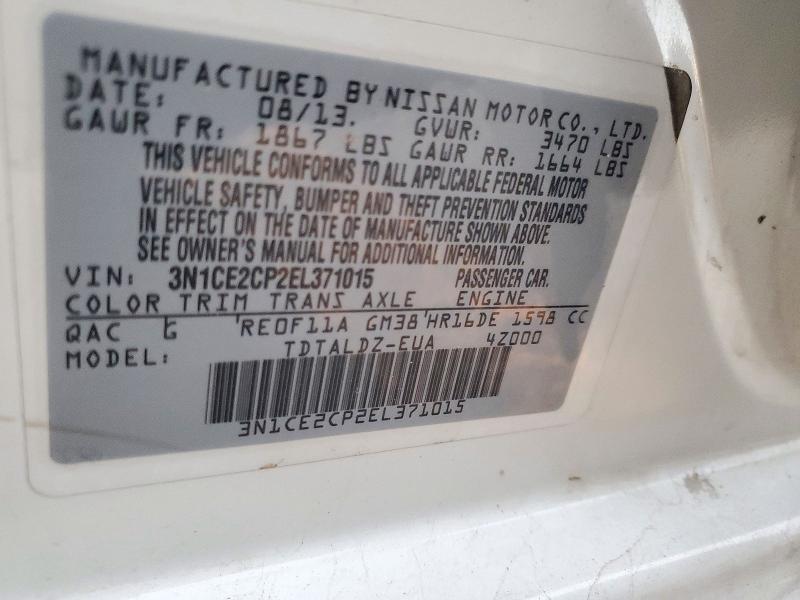 Aukcja sprzedaży 2014 Nissan Versa Note, vin: 3N1CE2CP2EL371015, numer aukcji: 72744086