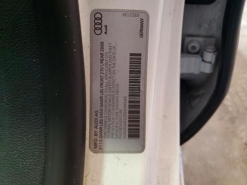 2013 Audi A7 მანქანა იყიდება აუქციონზე, vin: WAUYGAFC0DN094599, აუქციონის ნომერი: 72606476