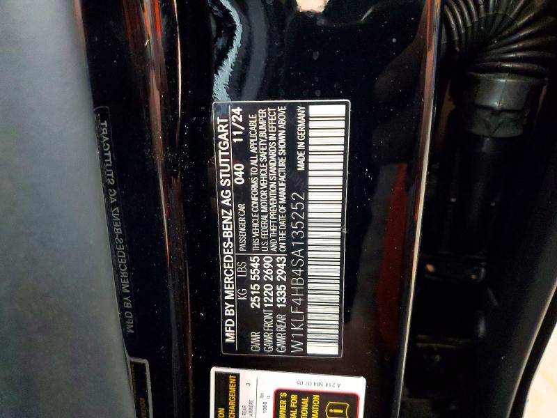 2025 Mercedes-benz E მანქანა იყიდება აუქციონზე, vin: W1KLF4HB4SA135252, აუქციონის ნომერი: 71658176