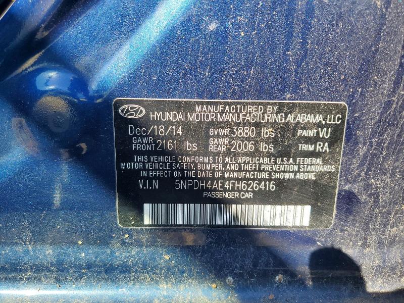 Продажа на аукционе авто 2015 Hyundai Elantra, vin: 5NPDH4AE4FH626416, номер лота: 70532336