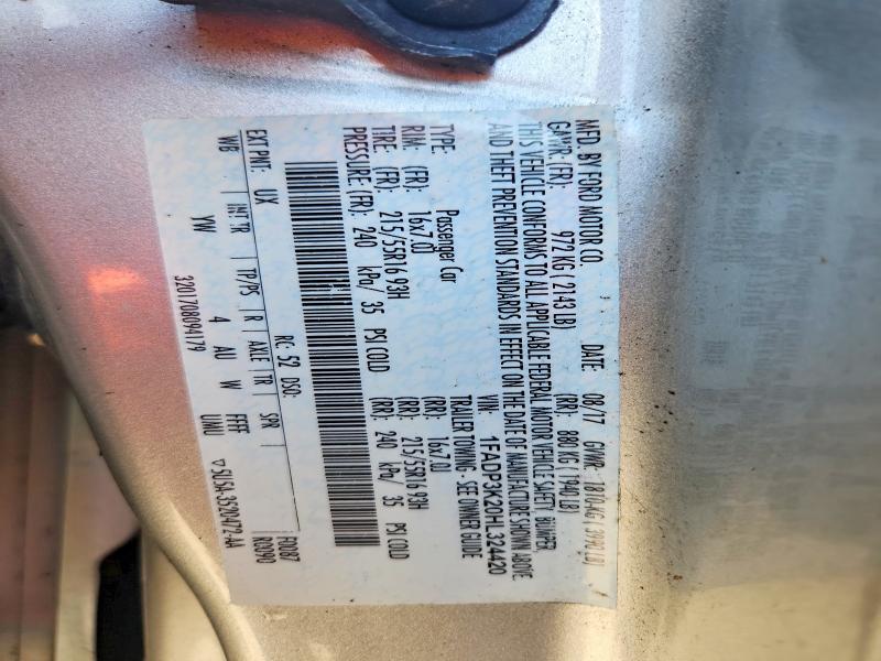 Продажа на аукционе авто 2017 Ford Focus, vin: 1FADP3K20HL324420, номер лота: 71289186