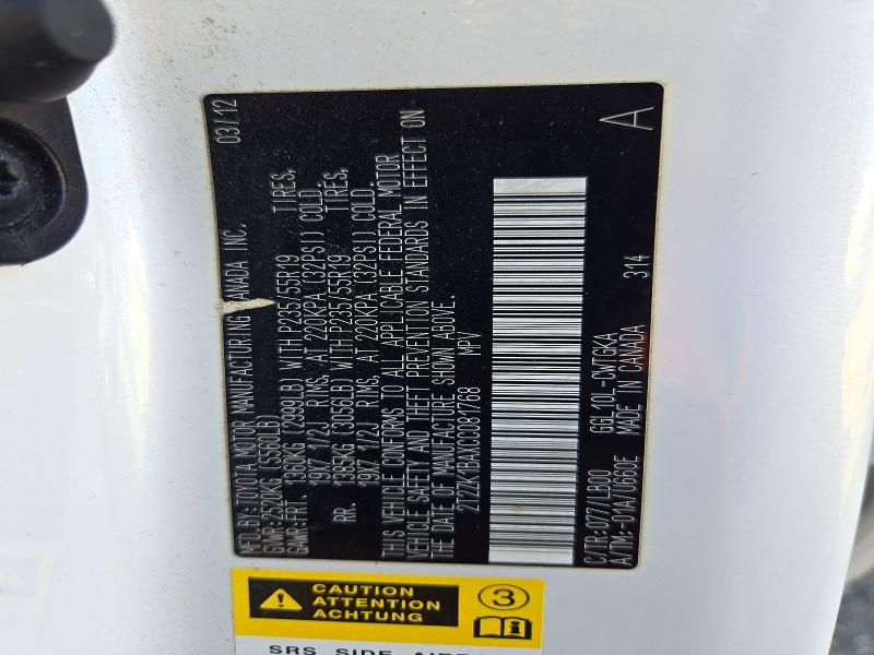 2012 Lexus Rx მანქანა იყიდება აუქციონზე, vin: 2T2ZK1BAXCC081768, აუქციონის ნომერი: 73383446