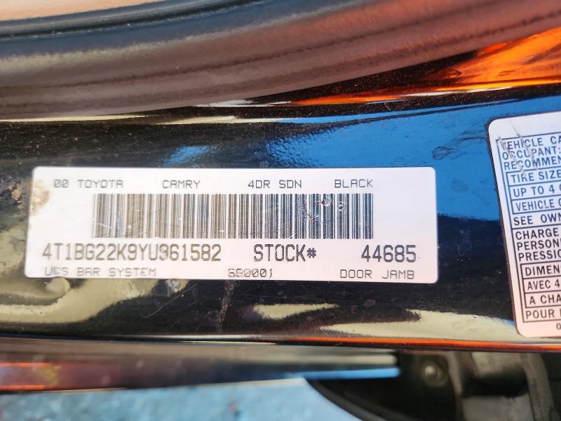 Продажа на аукционе авто 2000 Toyota Camry, vin: 4T1BG22K9YU961582, номер лота: 71468296