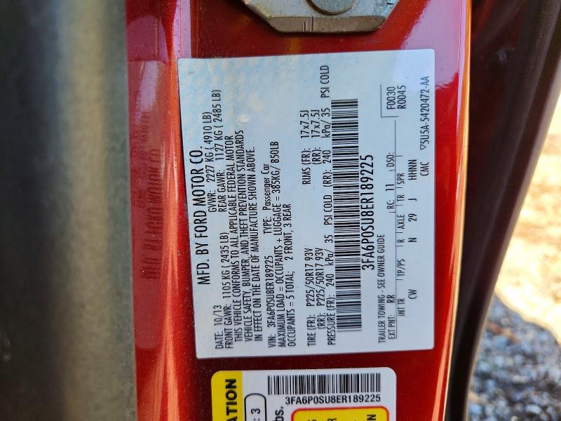 71667606 :رقم المزاد ، 3FA6P0SU8ER189225 vin ، 2014 Ford Fusion مزاد بيع