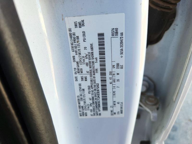 2019 Ford F350 მანქანა იყიდება აუქციონზე, vin: 1FT8W3CT2KEE87202, აუქციონის ნომერი: 70776016